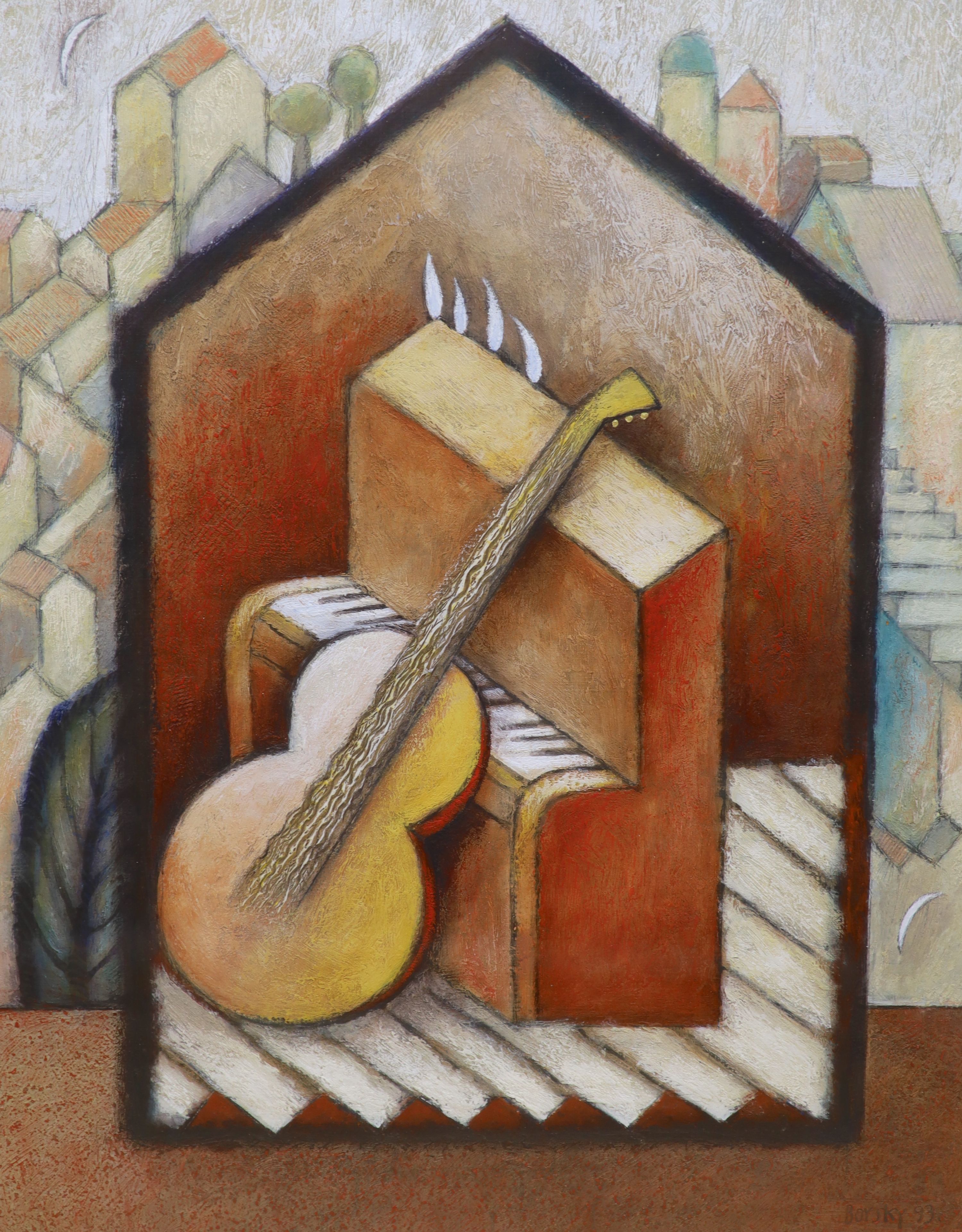 Jiri Borsky (Czech 1909-) - Abstract piano and guitar, acrylic on board